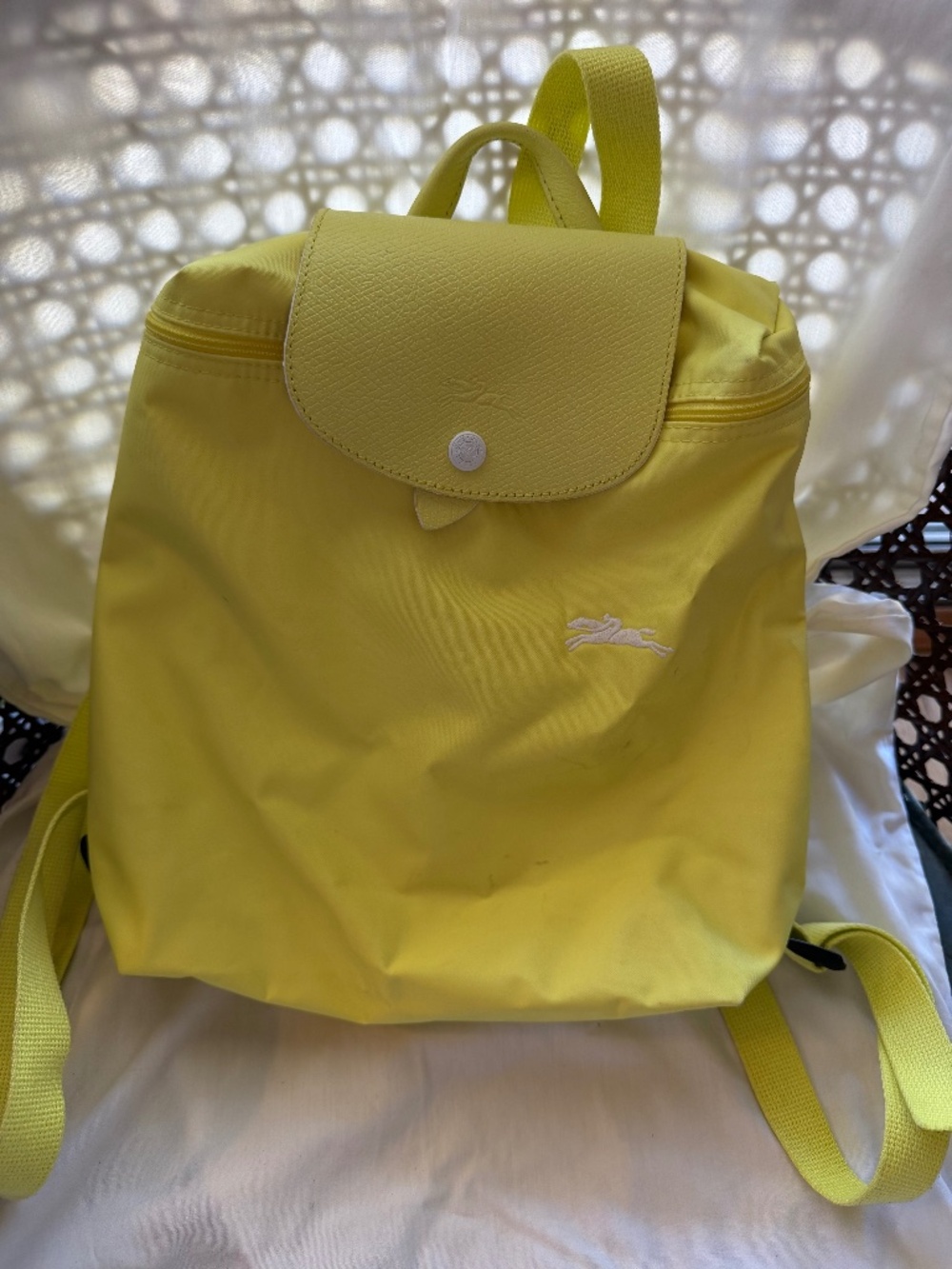 Longchamp Le Pliage Backpack – Neon Yellow